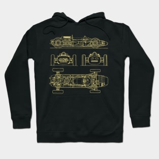 f1 car old blueprint Hoodie